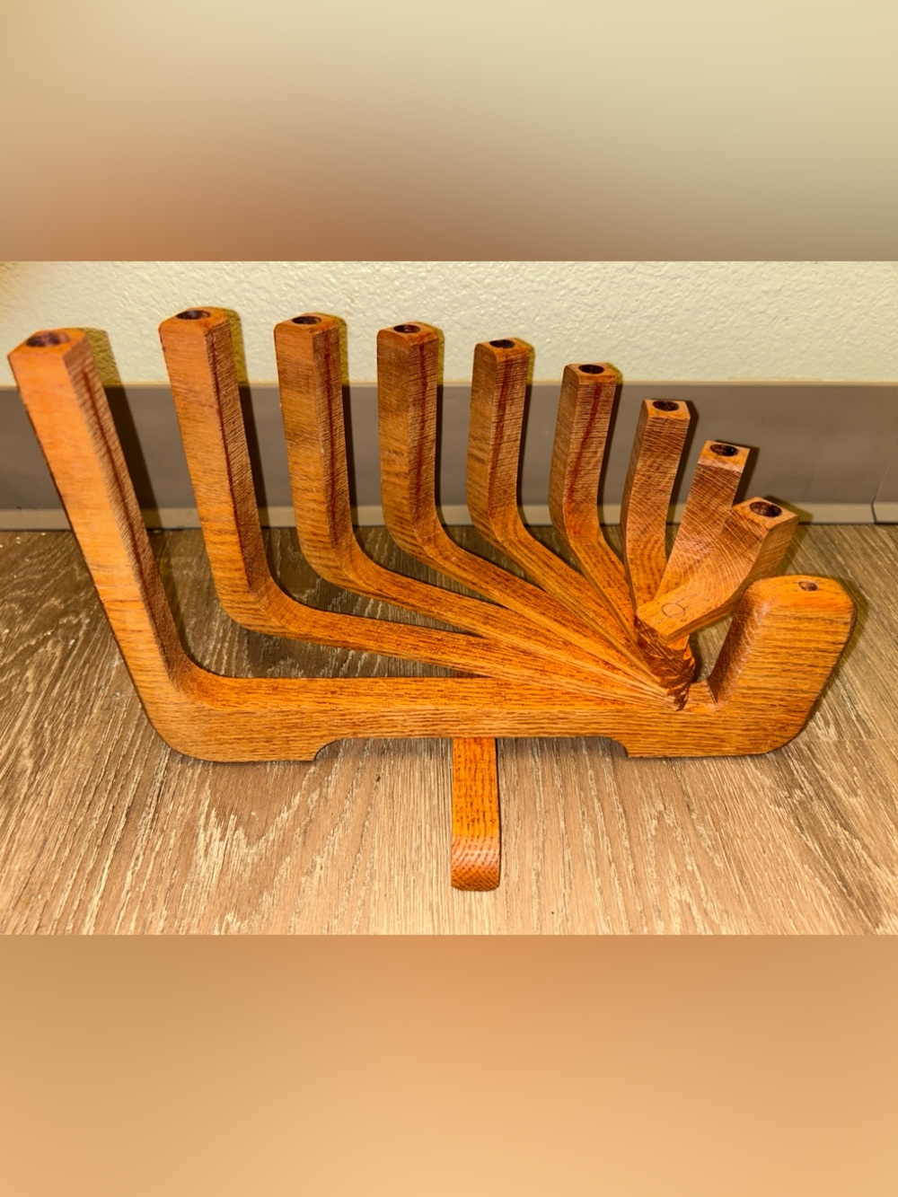Mid-Century Modern Style Wooden Kinetic Menorah